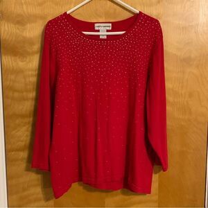 Vintage Red Studded Sweater